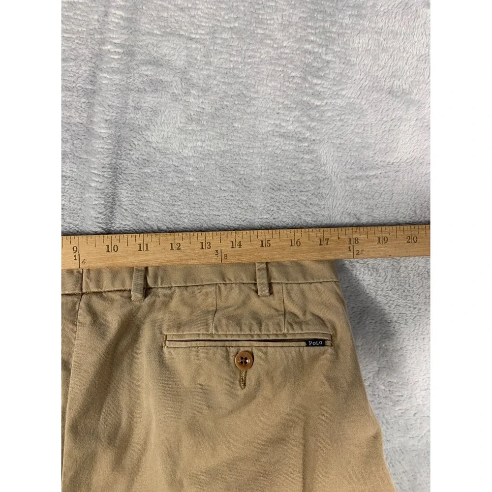 Polo Ralph Lauren Slim Fit Chino Pants Mens 34x32 Tan Khaki Flat Front EU 34